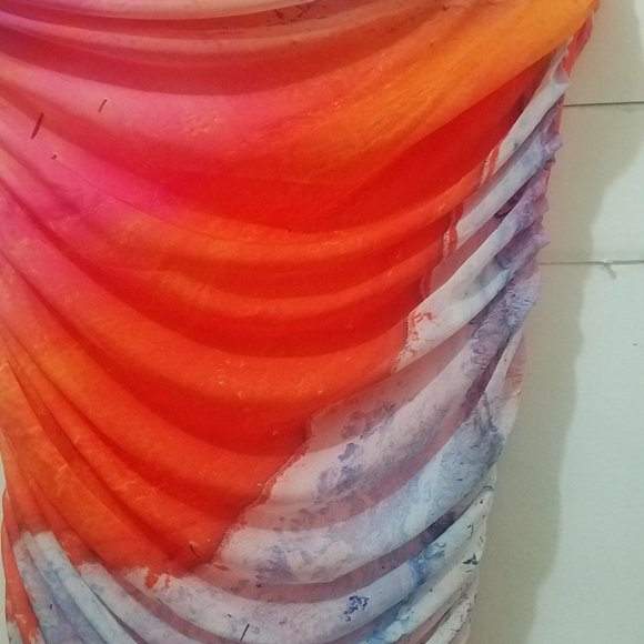 NWT MULTICOLOR PRINTED TULLE DRESS. - Picture 6 of 8